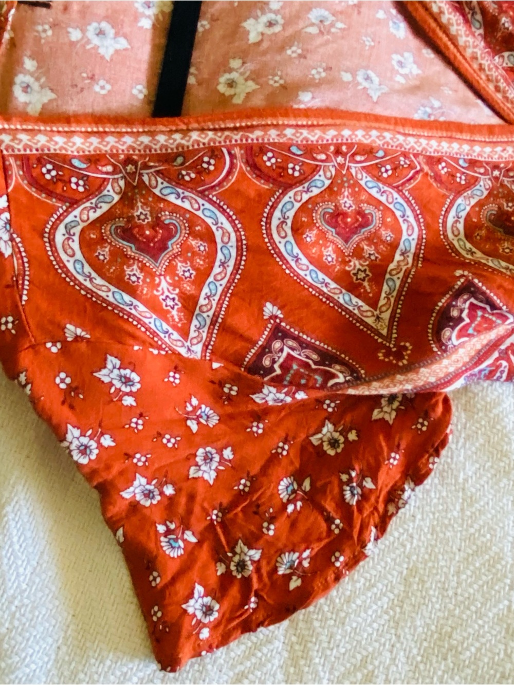 Boho Rust Floral Wrap Maxi Dress - Picture 4 of 7
